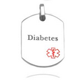 Diabetes Medical Alert Stainless Steel Small Pendant